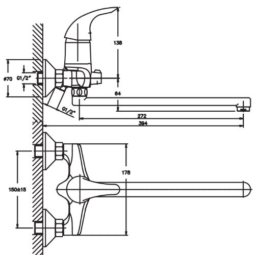 Змішувач для ванни Haiba VIOLET 006 (HB0396) | Зображення 1