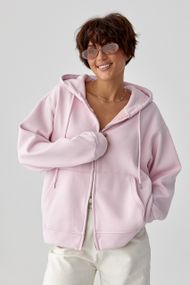 Тепле жіноче худі з начісом - рожевий цвет, ONE SIZE (є розміри)