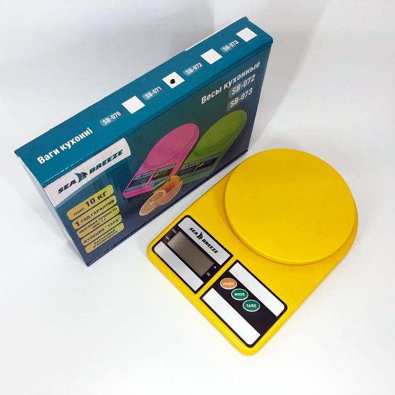 Ваги кухонні SeaBreeze SB-071, Електричні кухонні ваги, Точні кухонні ваги. Колір жовтий | Зображення 4