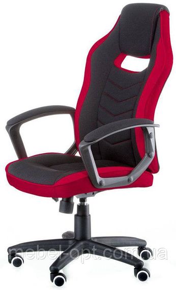 Геймерське крісло Riko black/red, колір чорно-червоне, оббивка-тканина | Зображення 2