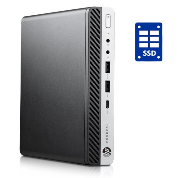 Неттоп HP ProDesk 400 G5 Mini USFF / Intel Core i3-9100T (4 ядра по 3.1 - 3.7 GHz) / 8 GB DDR4 / 128 GB SSD / Intel UHD Graphics 630 / Win 10 Pro б/у