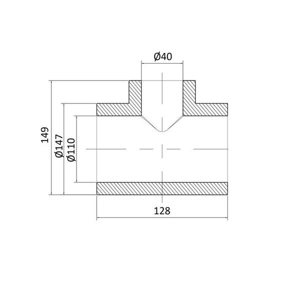 Трійник PPR Blue Ocean 110х40х110 редукційний | Зображення 1