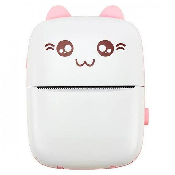 Портативный детский принтер с термопечатью Розовый