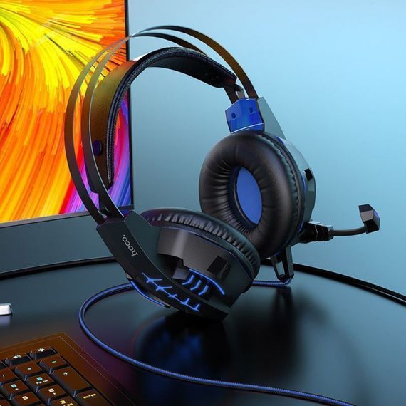 Наушники Hoco W102 Cool Tour Gaming, игровые ведущие наушники с подсветкой, геймерские наушники, 2 | Зображення 6