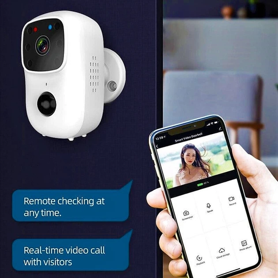 Домофон WiFi B90 Smart Doorbell с функцией видеозаписи Беспроводная видеокамера дверного звонка | Зображення 1