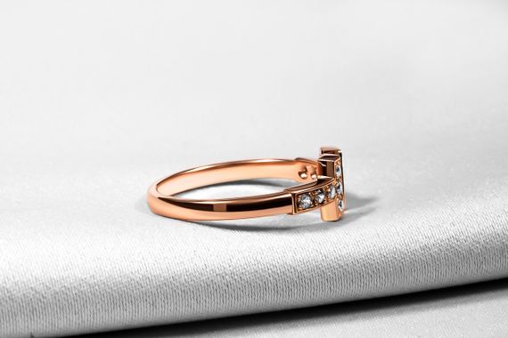 Золотое кольцо с бриллиантами 14 K-0391 | Зображення 5