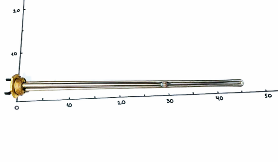 Тен для радіатора 1500w з різьбленням 1" Kawai | Зображення 1