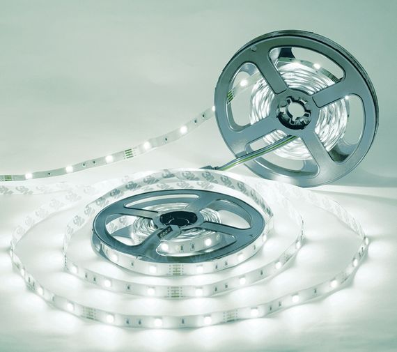 Світлодіодна стрічка негерметична холодний відтінок 12V 14.4W 5050 WHITE PCB CW IP20 1m (BY-024/60)