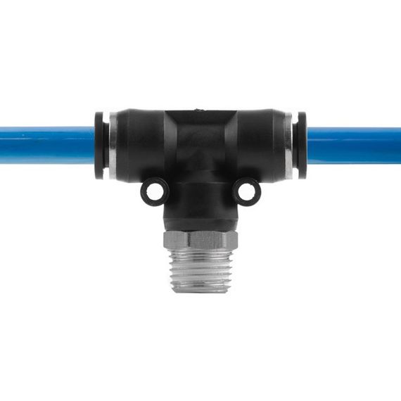 З'єднання цангове Т-подібне для поліуретанових та ін. шлангів 8*8 мм, 1/4" зовн. різьба INTERTOOL PT-2352 | Зображення 3