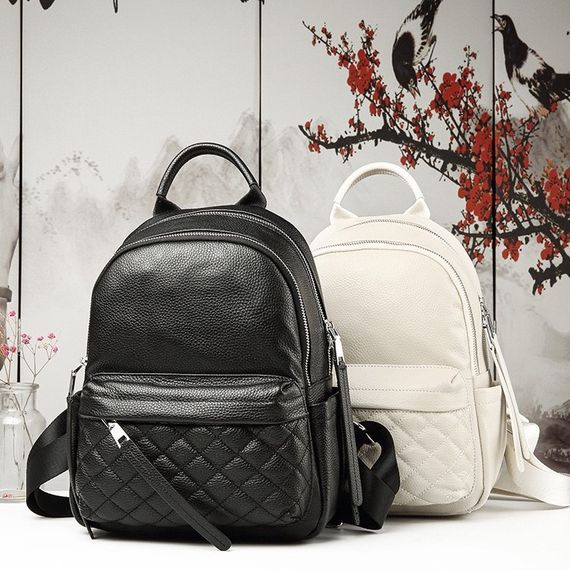 Жіночий шкіряний рюкзак міський. Модний рюкзак жіночий. Рюкзак з натуральної шкіри чорний 49334 | Зображення 5