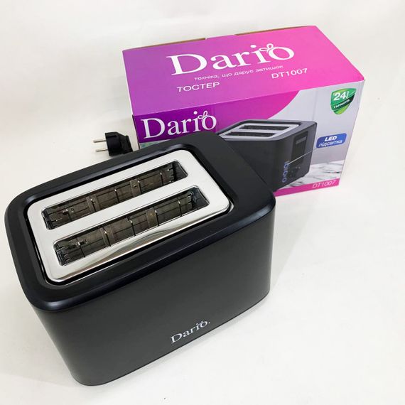 Тостер побутовий хороший DARIO DT1007 750 Вт, Електричний побутовий тостер на 2 тости RE-27 | Зображення 9