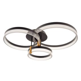 Люстра потолочная в спальню LED 74W WW+NW+CW BK/G (WBL-57C/3)