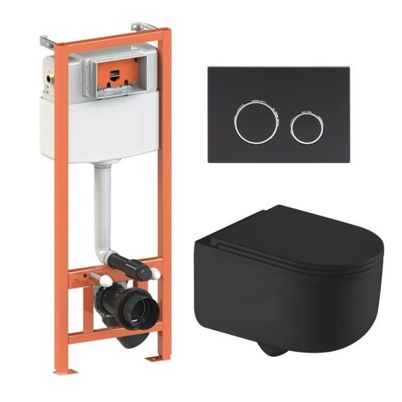 Готове рішення Qtap для ванної кімнати: підвісний унітаз Taurus Ultra Quiet 490x360x380 + комплект інсталяції Nest 4 в 1