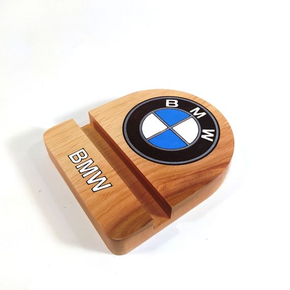 Підставка тримач під смартфон планшет логотип BMW 10х12 см Майстерня містера Томаса Дерево Лак | Зображення 5