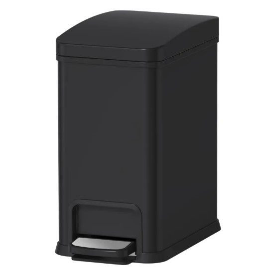 Відро для сміття Koer TC-010108-05 з плавним закриттям, прямокутне, 8 л, чорний (KR5593)