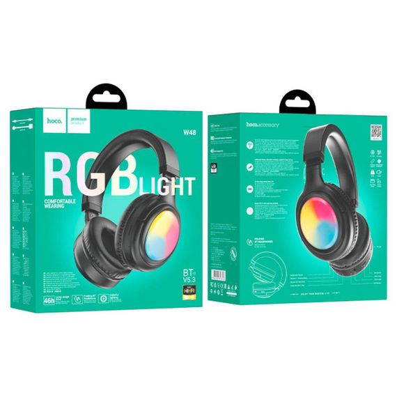 Беспроводные наушники HOCO W48 Focus BT headphones Black | Зображення 4