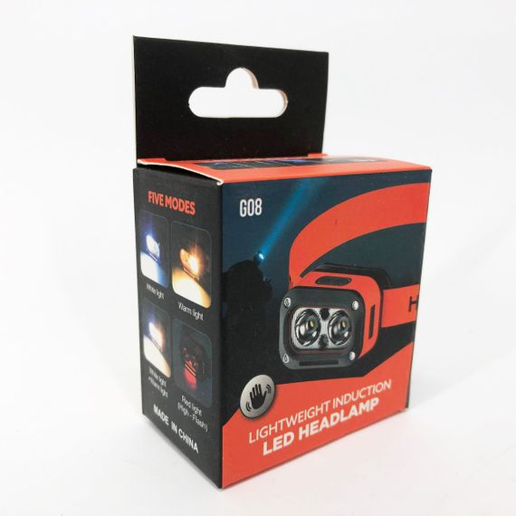 Ліхтар налобний G08-2XPG(white+yellow)+LED(red), Налобний ліхтар для автолюбителів, Led ліхтар налобний | Зображення 6
