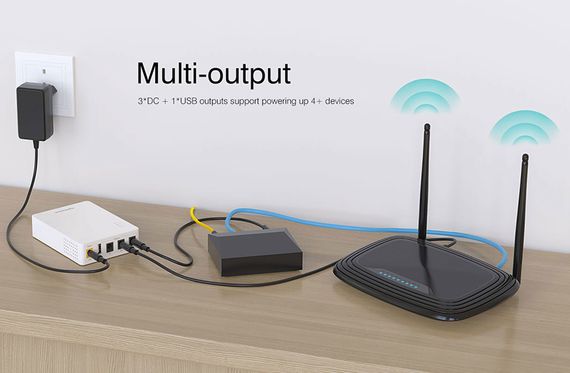 ДБЖ Marsriva DC UPS для роутерів KP3 3xDC+USB OUT 5V/9V/12V, 2А/18W, 10000mAh (37Wh) Li-ion | Зображення 4