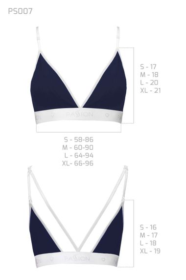 Спортивний топ із подвійними бретелями Passion PS007 TOP Темно-синій M | Зображення 3