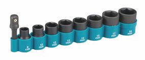 Набір головок ударних 3/8" з адаптером 1/4" Makita B-54651