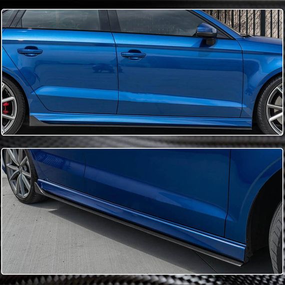 Боковые Пороги V2 (для S-Line SD, Карбон) для Ауди A3 2012-2020 гг | Зображення 2