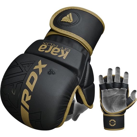 Рукавиці для ММА RDX F6 KARA Matte Golden Plus S/M (капа у комплекті) | Зображення 2