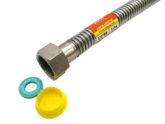Шланг нерж.гофрований для ГАЗУ 1/2" 1,5 м ВВ ASCO 100шт.