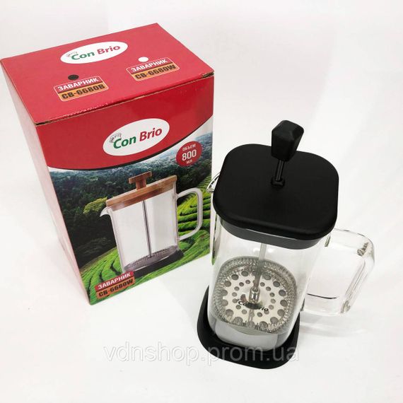 Чайники для заварки, Френч-прес для ароматного чаю, Френч-преси зі скла, Заварник скляний з пресом WV-26 | Зображення 5