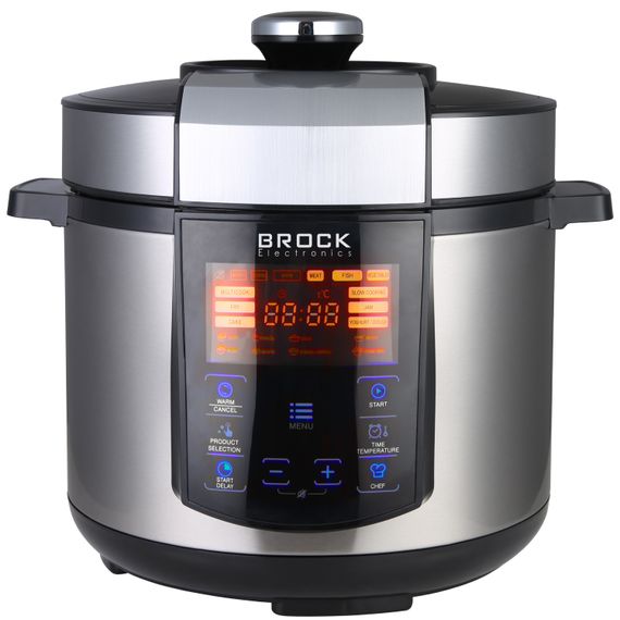 Мультиварка BROCK PMC 2006 скороварка/1000Вт/ 6л / 17 програм/ сенсорне керування//срібна
