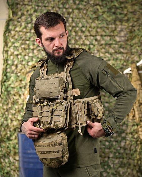 Плитоноска 4 точки швидкий скидання frion з напашником піксель ПП4633 | Зображення 1