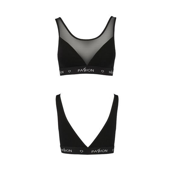 Топ з прозорою вставкою Passion PS002 TOP S, black | Зображення 4