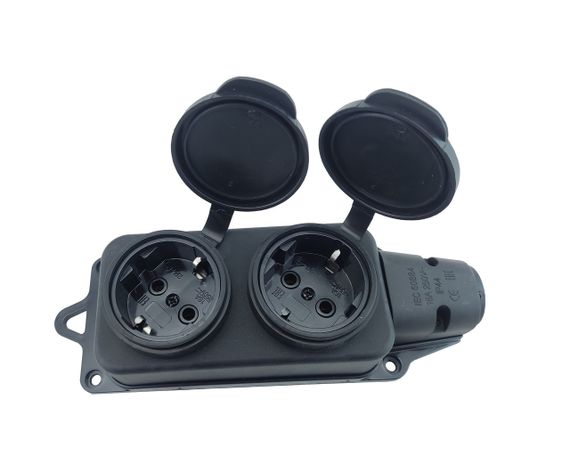 Розетка каучукова подвійна з заземленням і захисною кришкою RUBBER IP44 Ny95000076 | Зображення 2