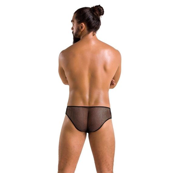 Чоловічі труси зі шнурівкою Passion 035 SLIP RICHARD S/M Black, екошкіра, сітка Sex Aura | Зображення 3
