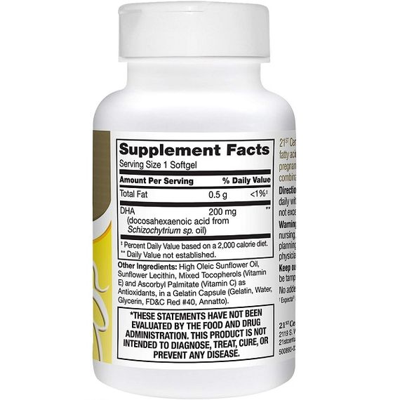 Омега 3 21st Century Prenatal DHA 30 Softgels | Зображення 1