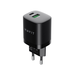 Зарядний пристрій мережевий USB/Type-C 30W чорний Havit HV-UC30 Black
