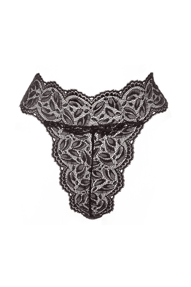 Вишукані стрінги з перлами Bracli Tonga Paris, Чорний, L, L