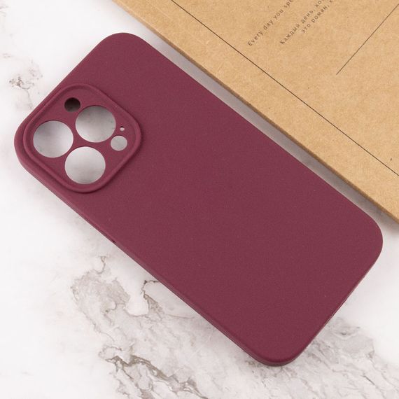Чехол Silicone Case Full Camera Protective (AA) NO LOGO для Apple iPhone 14 Pro (6.1") Бордовый / Plum | Зображення 2