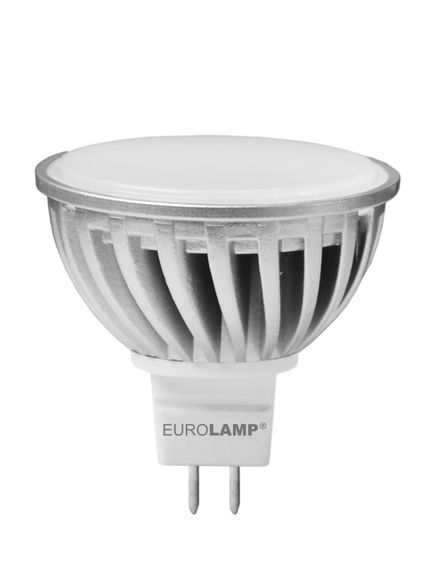 LED лампа GU5.3 220VAC  MR16 5W(550lm) 3000K  EUROLAMP Chrome