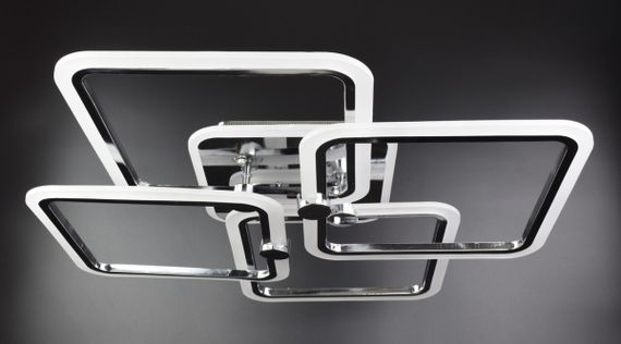 Люстра світлодіодна стельова LED світильник для квартири на стелю лед з пультом 25940 Хром 11х64х64 см.