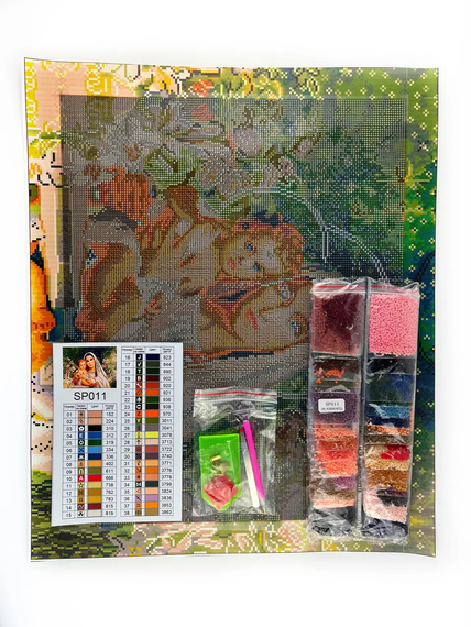 Алмазна мозаїка Ікона Діва Марія з Ісусом 40х50 см ColorArt  SP011 | Зображення 2