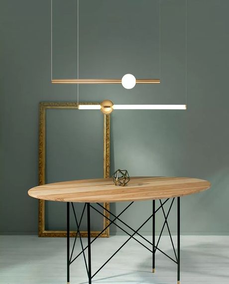 Люстра світлодіодна підвісна LED світильник для квартири на стелю лед 26270 Латунь 20-150х10х90 см. | Зображення 1