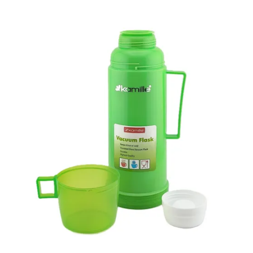 Термос 600мл зі скляною колбою та пластиковою ручкою (синій, зелений, червоний) KAMILLЕ 2071 | Зображення 4