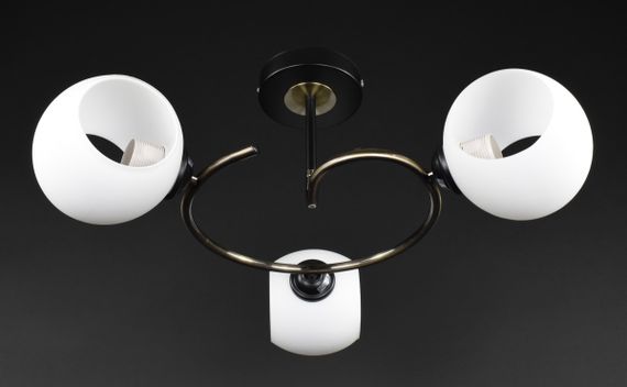 Люстра стельова на 3 лампочки 27422 Бронза 26х56х56 см. | Зображення 2