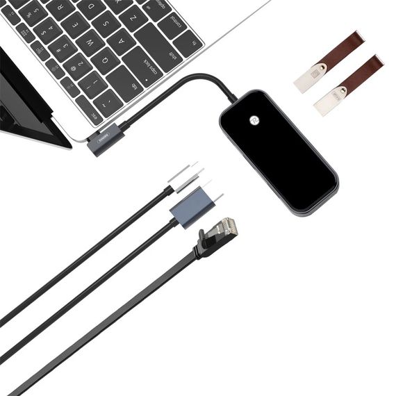 Концентратор USB REMAX RU-U88 Type-C 6в1 сірий (MAW-37497_1610) | Зображення 4