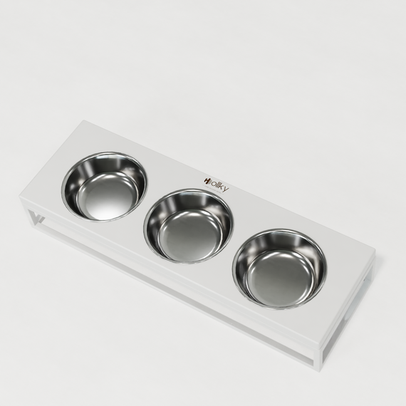 Миски на подставке для котов и маленьких собак Hollky Base Bar (3 × 0,45 л) Bar-54187-WHWH | Зображення 5