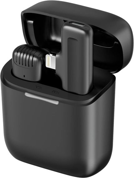 Беспроводной петличный Lightning микрофон Savetek P31, петличка для iPhone/iPad с зарядным кейсом, до 20м | Зображення 1