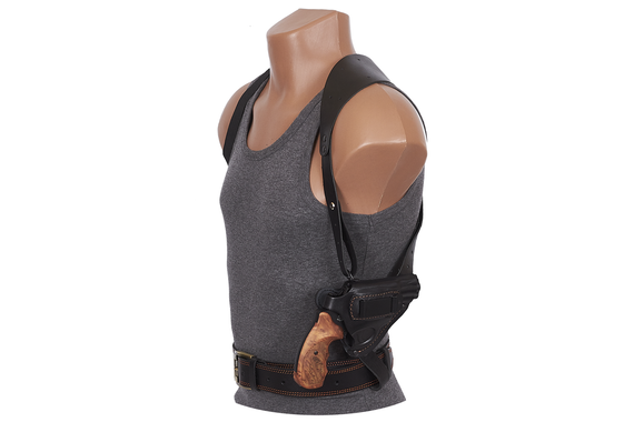 Кобура Револьвера 2,5" оперативна +поясна +скритого з кліпсою внутрішньобрючного носіння під револьвер Флобера, шкіряна MAS