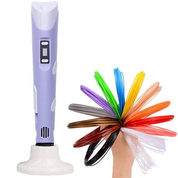 3D ручка Smart 3D Pen 2 c LCD дисплеем, Ручка для объемного рисования, Детская 3д ручка. Цвет: фиолетовый | Зображення 8