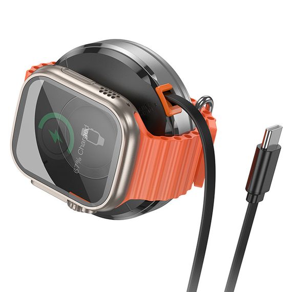 БЗУ Hoco CQ18 Flash 2in1 Magnetic + iWatch (with retractable cable Type-C) Silver | Зображення 2