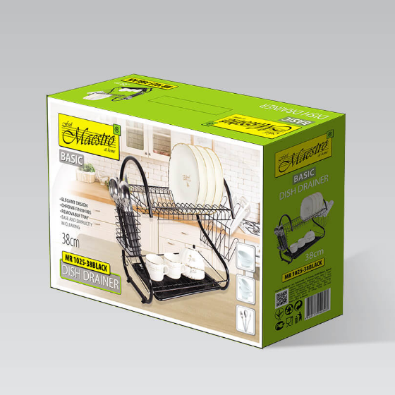 Сушарка для посуду двоярусна довга MR-1025-38-BLACK Basic Maestro | Зображення 3